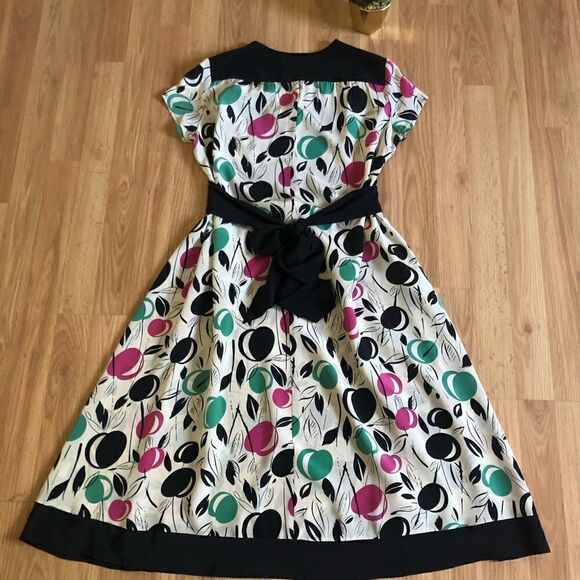 Corey Lynn Calter Anthropologie Multicolored Floral Print Silk Dress - Picture 8 of 8